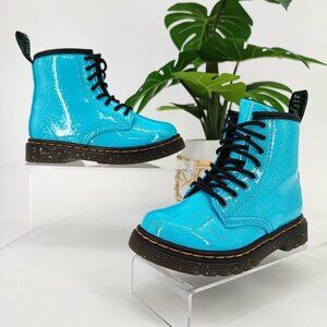 Dr. Martens Kids Blue Glitter Boots